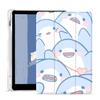 JOYLAND Lovely Cartoon Shark Case for iPad Pro 2017/iPad Air 3 10.5 Inch with Pencil Holder, Auto Wake/Sleep, Clear TPU Blue Leather Anti-Scratch Smart Foldable Stand Back Cover view 1
