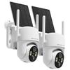 Outdoor Security Camera Wireless, 360 PTZ Remote Wireless Cameras for Home Security Solar Powered, 2K Solar Security Camera with Spotlight Color Night Vision, PIR Sensor, 2-Way Audio, 2 Pack view 1