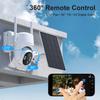 Outdoor Security Camera Wireless, 360 PTZ Remote Wireless Cameras for Home Security Solar Powered, 2K Solar Security Camera with Spotlight Color Night Vision, PIR Sensor, 2-Way Audio, 2 Pack view 3