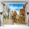 12x8ft Oktoberfest Backdrop German Historic City Bavaria Town Street Photography Background Spring Summer Holiday Travel Decorations Adults Portrait Supplies Photo Booth Props view 3