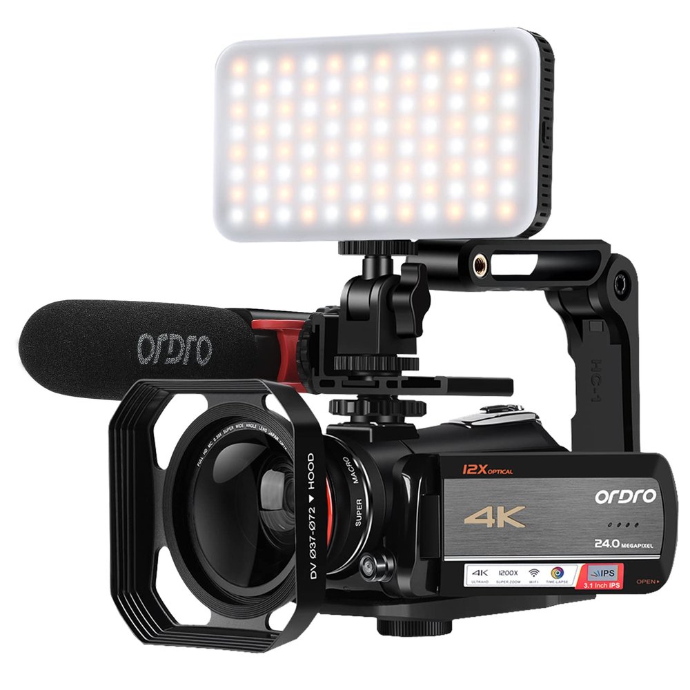 ORDRO Optical Zoom Live Streaming UHD 4K Video Camera Camcorder, AC5 Plus Vlogging Camera for YouTube,Rotatable Touch Screen,Anti Shake, Autofocus,Time-Lapse