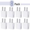 Bates- Europe to US Plug Adapter, 8 Pack, EU to US, White view 2
