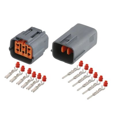 1-20Sets 6195-0024 6195-0021 6 Pin Waterproof Auto Connector Accelerator Throttle Pedal Electronic Plug (Color : Male Female Set, Size : 5Sets)