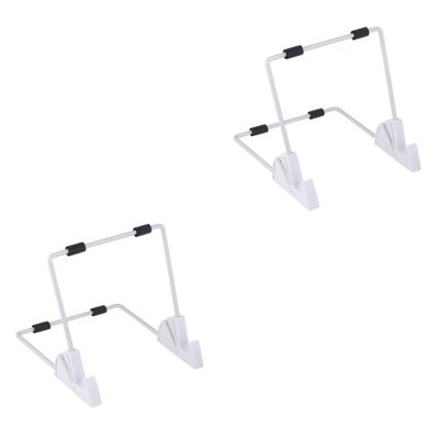 HOMSFOU 2pcs Lazy Tablet Mount Aluminum Desktop Stand for Hands Viewing Compatible Tablets for Gaming Reading and Video Streaming White