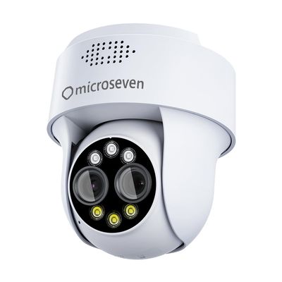 MICROSEVEN M7D4MP-PTZ4X-WPSAA 2K (4MP) IP WiFi (2.4/5GHz) POE PTZ Professional Open Source Security Dome Camera with Dual Lenses 4X Digital Auto Zoom
