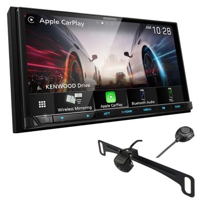 KENWOOD DMX9708S 6.95-Inch Capacitive Touch Screen, Car Stereo, Wired and Wireless CarPlay and Android Auto, Bluetooth, AM/FM Radio, MP3 Player | Plus KENWOOD CMOS-320LP Universal Backup Camera