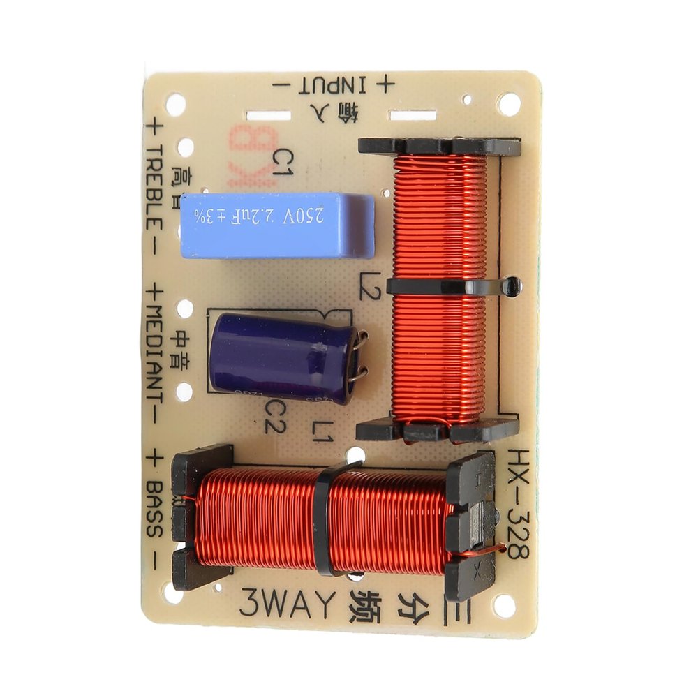 BROLEO 3 Way Crossover, Speaker Frequency Divider Stable Signal Tweeter Mid Bass Board for Home Use, BROLEOk1879ocegg
