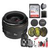 Canon EF 28mm f/1.8 USM Lens (2510A003) + 64GB Memory Card + Filter Kit + Backpack + Card Reader + Flex Tripod + Memory Wallet + Cap Keeper + Cleaning Kit + Hand Strap (Renewed) view 1
