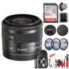 Canon EF-M 15-45mm f/3.5-6.3 is STM Zoom Lens (Graphite) (0572C002) + 64GB Card + Filter Kit + Backpack + Card Reader + Flex Tripod + Memory Wallet + Cap Keeper + Cleaning Kit + Hand Strap (Renewed) view 1