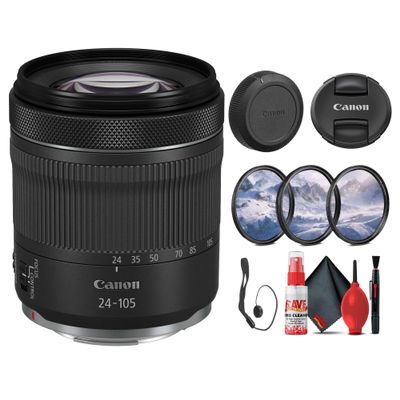 Canon RF 24-105mm f/4-7.1 is STM Lens (4111C002) + Filter Kit + Cap Keeper + Cleaning Kit (Renewed)