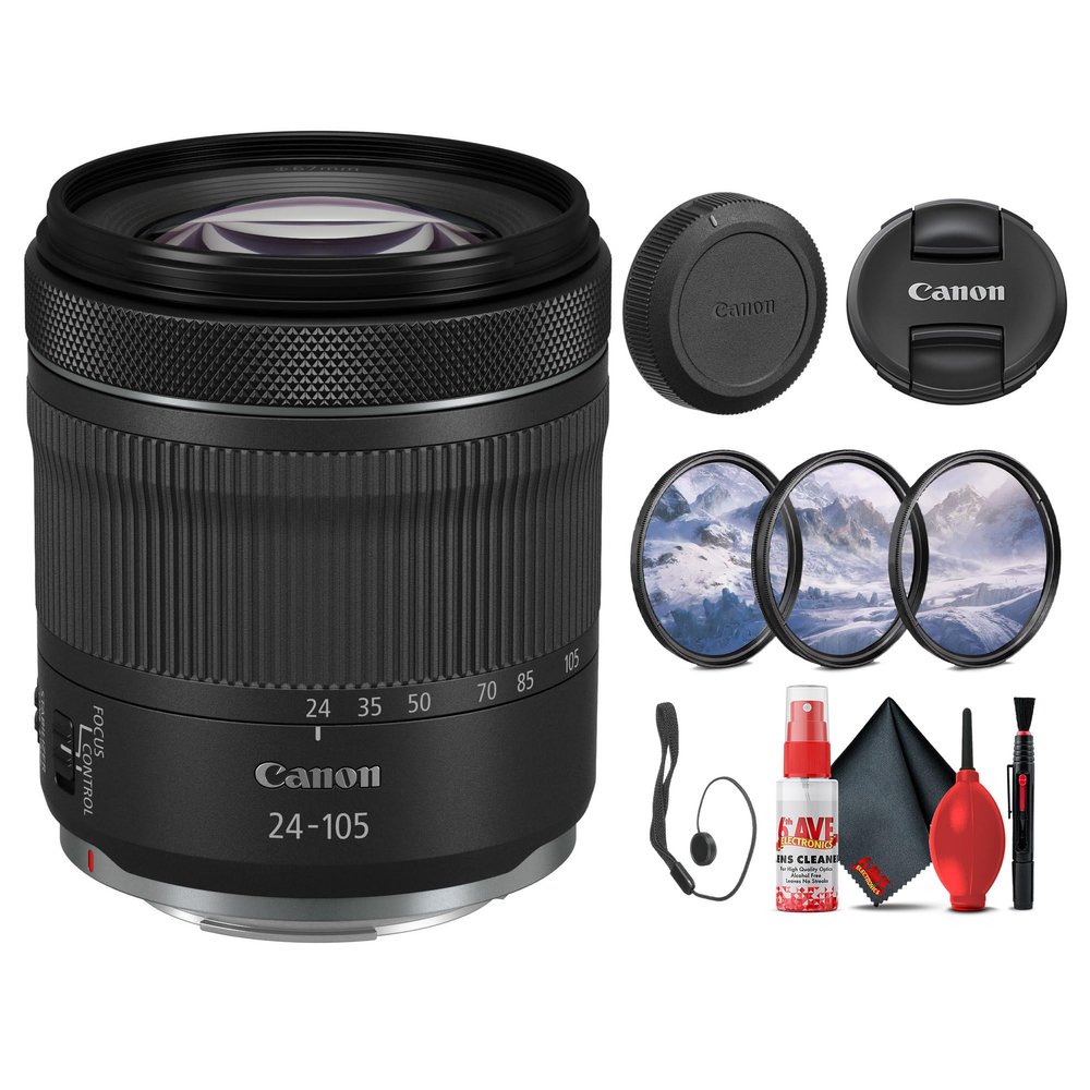 Canon RF 24-105mm f/4-7.1 is STM Lens (4111C002) + Filter Kit + Cap Keeper + Cleaning Kit (Renewed)
