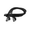 Black Sleeved 16 Inches ATX PSU IDE Molex to 4 X PWM 4-pin CPU Case Cooling Fan Splitter Hub Power Adapter Cable W/RPM Feedback view 2