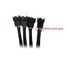 Black Sleeved 16 Inches ATX PSU IDE Molex to 4 X PWM 4-pin CPU Case Cooling Fan Splitter Hub Power Adapter Cable W/RPM Feedback view 4
