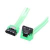 10inch 180 to 90 Degree 6Gb/s SATA3 Serial ATA Data Cable with Latch Fit Fit Compatible SATA 3.0 SATAIII 6Gbps HDD Hard Drive Disk/SSD- Green view 1