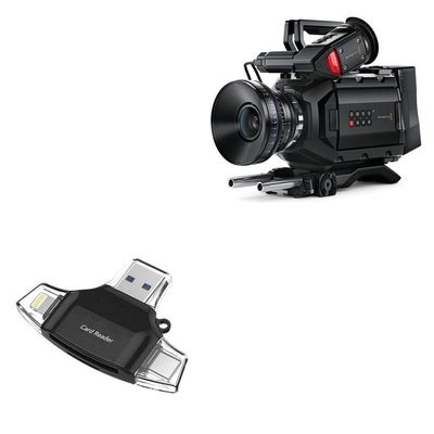 BoxWave Smart Gadget Compatible with Blackmagic URSA Mini Pro 4.6K G2 - AllReader SD Card Reader, microSD Card Reader SD Compact USB - Jet Black