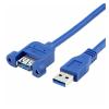 Tongkat USB 3.0 Male to Female Extension Cable with Panel Mount Screw Lock Connector Adapter Cord Fit Fit Compatible Computer (with Screws)(180cm) view 1
