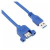 Tongkat USB 3.0 Male to Female Extension Cable with Panel Mount Screw Lock Connector Adapter Cord Fit Fit Compatible Computer (with Screws)(180cm) view 2