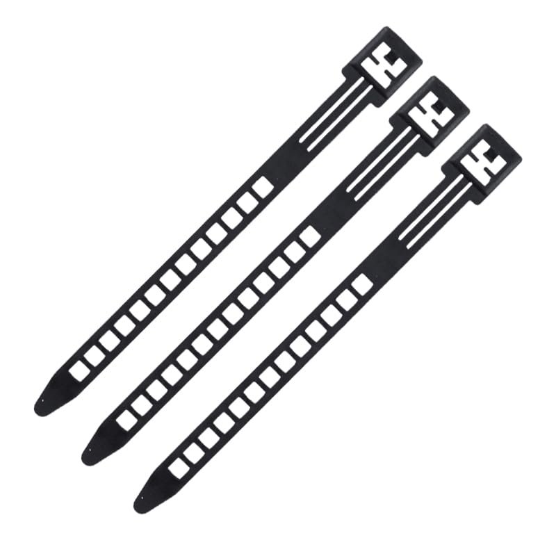 10pcs 9x150mm Black/White Adjustable Ladder-shaped Trapezoidal Cable Ties Plastic Nylon Reusable Cable Ties