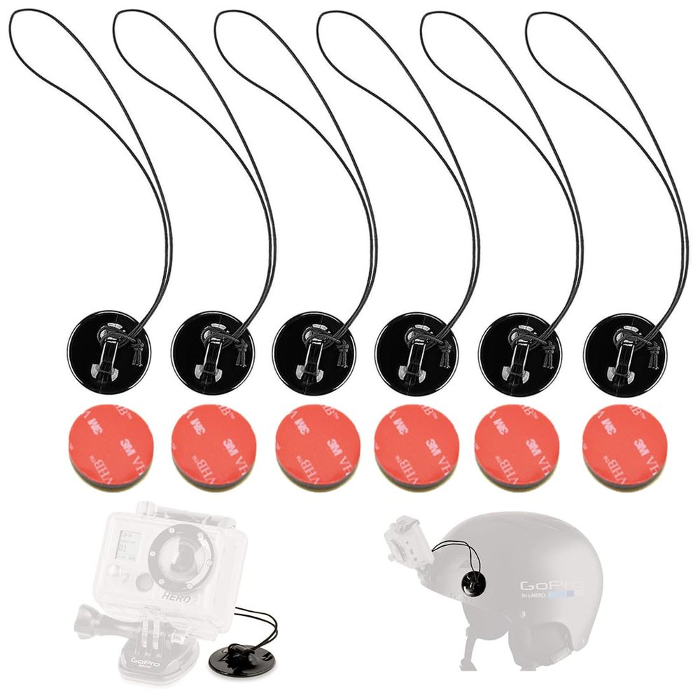 DEKEENSTAR Action Camera Safety Tether Strong Adhesive Stickers Strap Cord Compatible with GoPro Hero 13, 12, 11, Insta360 X5 X4, DJI OSMO Action 6/5 Pro/4, SJCAM,AKASO Action Camera Helmet Mounts