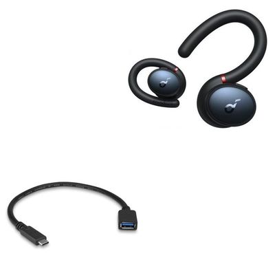 BoxWave Cable Compatible with Soundcore Sport X10 - USB Expansion Adapter, Add USB Connected Hardware to Your Phone
