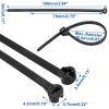 YuGtcen 100pcs Push Mount Zip Ties, 4" Cable Zip Tie with Stainless Steel Metal Tooth Locking Device, Self Locking Straps Heavy Duty Nylon Zip Tie Clips for Industry, Auto, Construction, Electronic view 2