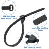 YuGtcen 100pcs Push Mount Zip Ties, 4" Cable Zip Tie with Stainless Steel Metal Tooth Locking Device, Self Locking Straps Heavy Duty Nylon Zip Tie Clips for Industry, Auto, Construction, Electronic view 3