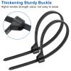 YuGtcen 100pcs Push Mount Zip Ties, 4" Cable Zip Tie with Stainless Steel Metal Tooth Locking Device, Self Locking Straps Heavy Duty Nylon Zip Tie Clips for Industry, Auto, Construction, Electronic view 4