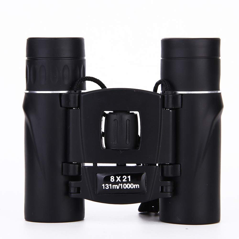 AkosOL 8X21 Binoculars Green Film High Power Super Clear Black Camo Binoculars Low Light Night Vision Telescope