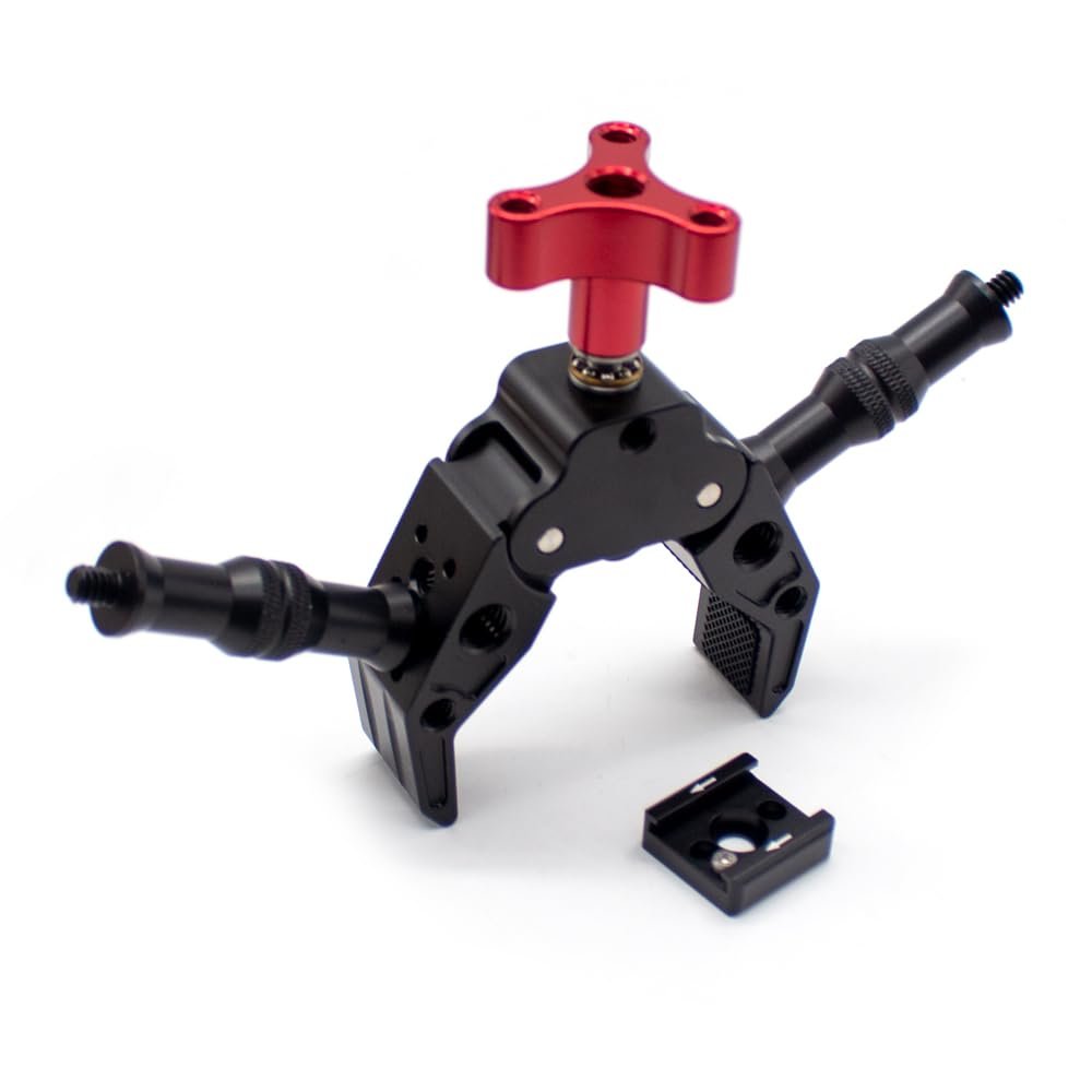 iDili Multi-Functional Metal Crab Clamp Aluminum Alloy Camera Fill Light Universal Extension Bracket Load 5LB Clamping Range 25-60mm