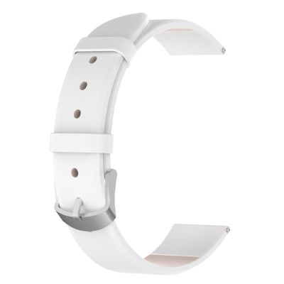 18mm PU Leather Band Compatible with Withings ScanWatch Light 37mm Straps Women Men, Leather Strap Replacement Bracelet Bands Strap Wrist Band for Withings ScanWatch Light 37mm (White)