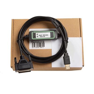 USB-FANUC for System Debugging Cable CNC Machine Tools Download Data Transmission Cable USB to 25-pin Black Gold-Plated high-Speed Stable Model FT232RL chip 3 Meters