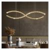 SteFik Dining Room Chandelier Modern Luxury Crystal Pendant Lamp Living Kitchen Island Hanging Lamp Stainless Steel Long Chandelier,Pendant view 3
