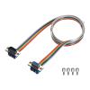 MECCANIXITY 1 Pcs IDC Rainbow Wire Flat Ribbon Cable DB9 Male to DB9 Female 39.4 Inch Length 2.54mm Pitch Breadboard Jumper Wires for Electronic Projects view 1