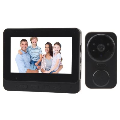Video Doorbell Intercom System, 1080P HD Night Vision Camera Monitor System, 70 Wide Angle 2.4GHz Doorbell Camera and Monitor with HiFi Microphone