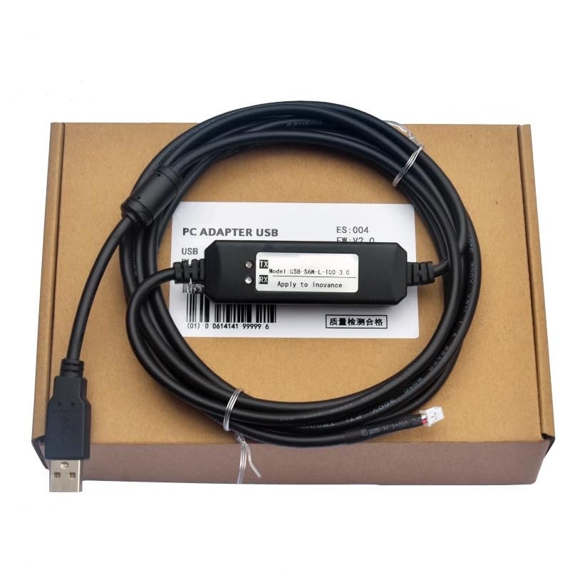 USB-S6N-L-T00-3.0 for Servo Drive Debugging Cable Serial Communication Cable Computer Side USB Socket Dual Chip Design Industrial Grade Black 3 Meter