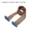 MECCANIXITY 1 Pcs IDC Rainbow Wire Flat Ribbon Cable DB25 Female to DB25 Female 39.4 Inch Length 2.54mm Pitch Breadboard Jumper Wires for Electronic Projects view 2