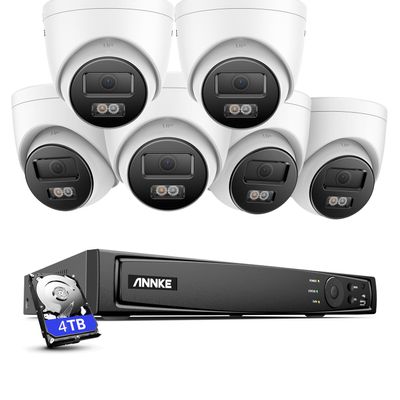 ANNKE H800 8MP Wired Security Camera System, 6pcs H.265+ 4K PoE Surveillance Cameras, Person Vehicle Detection, Spotlight Color Night Vision, 8CH NVR with 4TB Hard Drive