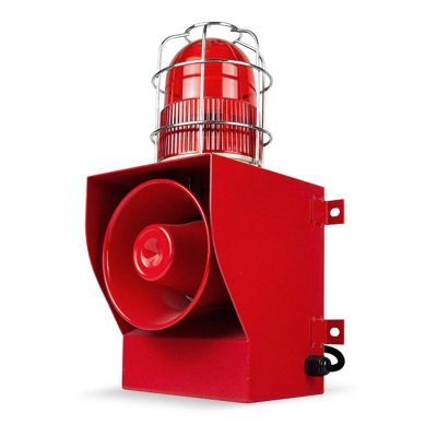 EOKHEOY Anti-Collision Alarm Siren IP66 Waterproof Outdoor Sirens 130dB Horn 1 Tone 45Watt Port Dock Emergency Security Siren Alarm Range of 100-150meter EOK-TG06G AC220V
