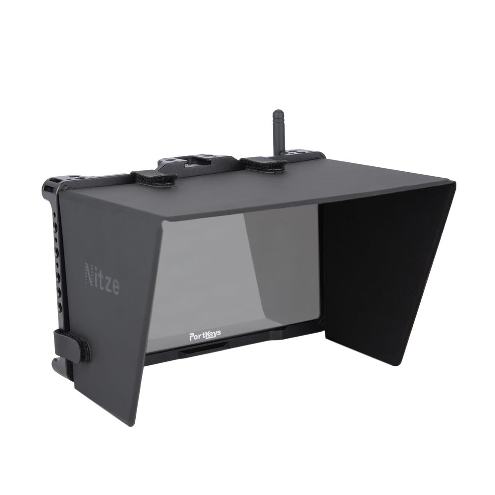 Nitze Cage with Sunhood for PortKeys BM7 II DS BM7IIDS 7" Camera Field Monitor on DSLR Shoulder Rig