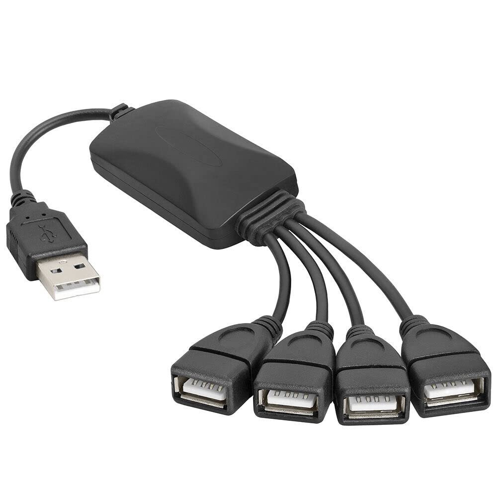 BBAUER 2 Pack 4-Port USB Splitter 4-Way USB 2.0 Type-A Data Charge Hub Mac PC Laptop
