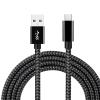 Vortex PD10GB3A-1-2-BLACK Type-C Data Cable 3A Fast Charging USB3.2 Universal Mobile Phone Tablet Nylon Braid USB Charging Cable (2 pcs Pack)(Black, 1 Meter) view 1