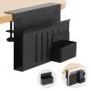 CIBOTIES Desk Side Storage, Under Desk Laptop Mount, Table Side Hanging File Organizer, No Drill Clamp On Cable Management Tray, Laptop Holder with Magnetic Pen Holder for Office and Home(Black) view 1