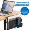 CIBOTIES Desk Side Storage, Under Desk Laptop Mount, Table Side Hanging File Organizer, No Drill Clamp On Cable Management Tray, Laptop Holder with Magnetic Pen Holder for Office and Home(Black) view 3