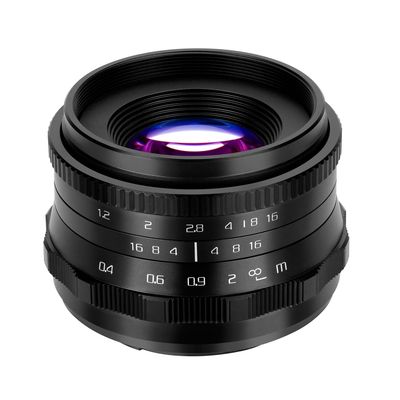 JINTU 35mm F1.2 Portrait Lens Manual Focus Large Aperture Compatible with Sony E-Mount Mirrorless Cameras A6000 A6100 A6600 A6400 A6500 A5000 A5100 A6300 NEX 3 5R A7IV A7II A7III A7RIII Black
