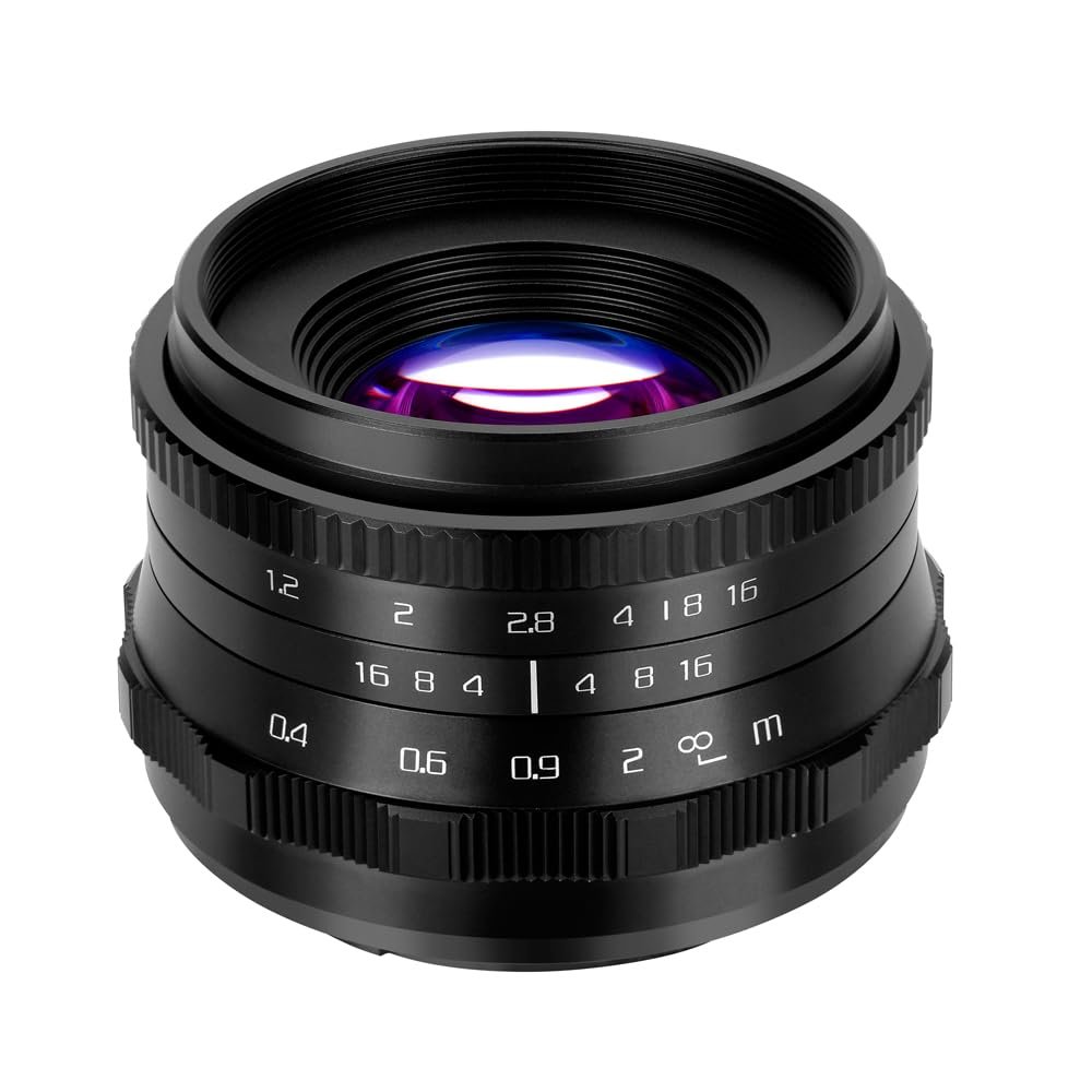 JINTU 35mm F1.2 Portrait Lens Manual Focus Large Aperture Compatible with Sony E-Mount Mirrorless Cameras A6000 A6100 A6600 A6400 A6500 A5000 A5100 A6300 NEX 3 5R A7IV A7II A7III A7RIII Black