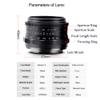 JINTU 35mm F1.2 Portrait Lens Manual Focus Large Aperture Compatible with Sony E-Mount Mirrorless Cameras A6000 A6100 A6600 A6400 A6500 A5000 A5100 A6300 NEX 3 5R A7IV A7II A7III A7RIII Black view 3