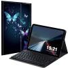 BREIDMKFM Keyboard Case for Samsung Galaxy Tab A8 10.5 Inch SM-X200/X205/X207, Galaxy Tab A8 2022 Smart Tablet Cover with Detachable Wireless Bluetooth Keyboard, Blue Butterfly view 1
