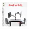 27" 0-8kg Full Motion Air Gas Spring LCD Tv Table Mount Double Monitor Stand Clamp Grommet 400mm view 2