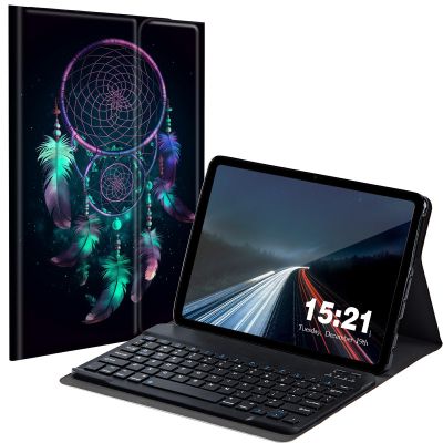 BREIDMKFM Keyboard Case for Samsung Galaxy Tab S6 Lite 2022/2020, Galaxy Tab S6 Lite SM-P610/P613/P615/P619 Tablet Cover with Detachable Wireless Bluetooth Keyboard, Dreamcatcher