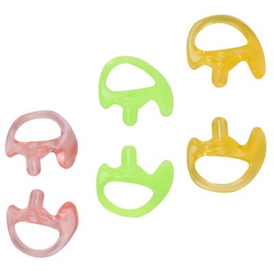 Renastar Radio Ear Molds Soft Silicone Earmold for Walkie Talkie Surveillance Earpiece (3 Pairs, Small Size: Red+Green+Yellow)